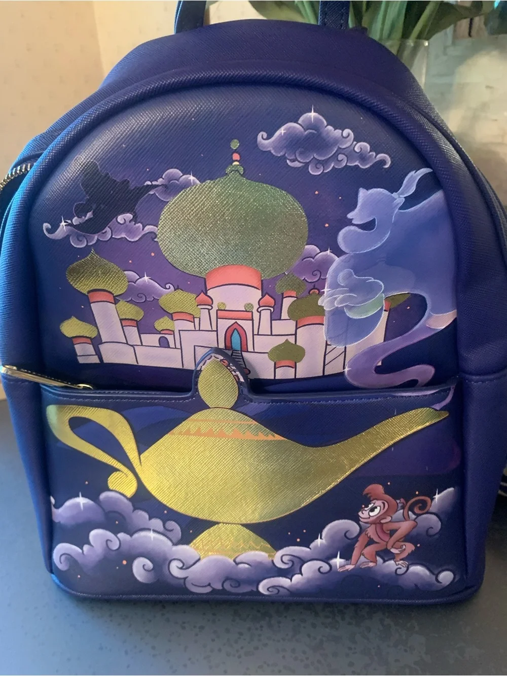 DISNEY, NEW WITH NO TAG, LOUNGEFLY, Aladdin Jasmine Castle mini backpack.